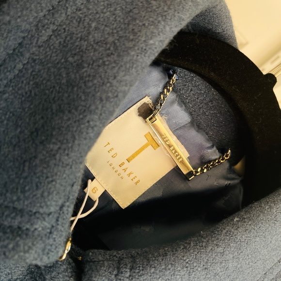 NEW!!!  Ted Baker London Liiliey Boiled Wool Trench Coat TB Size 6  us 16 , XXL - Picture 5 of 8